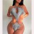 Swimsuit womanins wind sexy three belt bikini print Swimwear