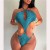 one-piece hollow sexy Pearl buckle occidental style lady Swimsuit bikini one-piece Swimsuit