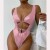 occidental style belt bikini sexy pure color Split  lady Swimsuit set