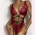 occidental style belt bikini sexy pure color Split  lady Swimsuit set