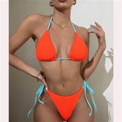  bikini pure color belt Split  Swimsuit woman backless belt occidental style b..