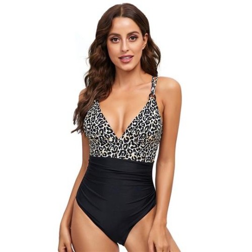 Swimsuit woman style sexy blue patchwork Swimsuit Sling backless one-piece SwimsuitV Stripe Swim