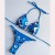 occidental style bikini fabric pure color braid Swimsuit multicolorbikini