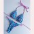 occidental style bikini fabric pure color braid Swimsuit multicolorbikini