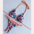 occidental style bikini fabric pure color braid Swimsuit multicolorbikini