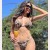 occidental style sexy Metal chain two Swimsuit pure color Swimwear lady high bikini