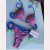 occidental style Swimsuit woman print triangle bikini rope belt threebikini Swimwear