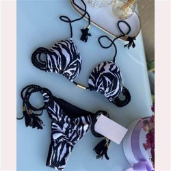 handmade braid Swimsuit sexy bikini  woman  Split  pure color sexy multicolor ..