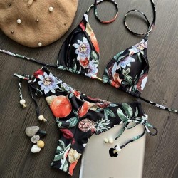 occidental style Swimwear print Split  bikini ethnic style sexy Swimsuit