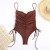 occidental style rope one-piece Swimsuit woman pure color wrinkle  sexy Sling bikini color