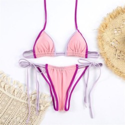 occidental style Split  Swimsuit woman print belt backless sexy bikini