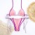 occidental style Split  Swimsuit woman print belt backless sexy bikini