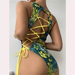 occidental style sexy hollow belt one-piece Swimwear bikinibikini