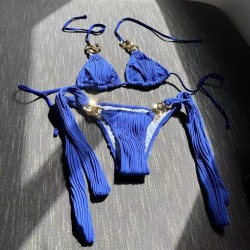 occidental style sexy Split  Swimwear chain bikini Swimsuitbikini