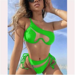 color occidental style sexy hollow Split  Swimwear bikinibikini