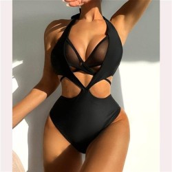  Double one-piece Swimsuit backless bikini occidental style Swimsuit woman hol..