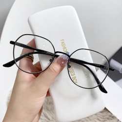 Metal Ant blue lght fashon retro Eyeglass frame womanns bref spectacles