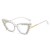 occdental style retro cat damond personalty ranbow sn trend Eyeglass frame Ant blue 