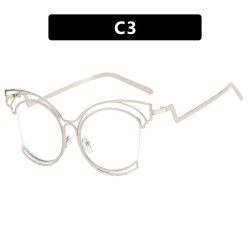  cat hollow spectacles Metal Eyeglass framens Ant blue lght