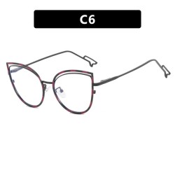 hollow cat spectacles Metal Ant blue lght Eyeglass frame fashon woman retro