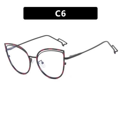 hollow cat spectacles Metal Ant blue lght Eyeglass frame fashon woman retro