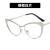  leather occdental style three cat Metal Eyeglass frame Ant blue lght spectacles