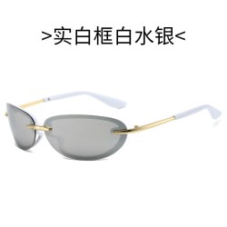  MetalY Ellpse Sunglasses woman  fashon sde cut sunglass