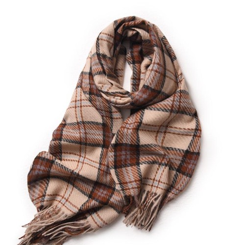 scarf woman style Winter imitate sheep velvet grid fashion all-Purpose warm studentins tassel shawl