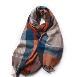 rainbow color grid tassel scarf more shawl warm thick Collar Autumn and Winter..