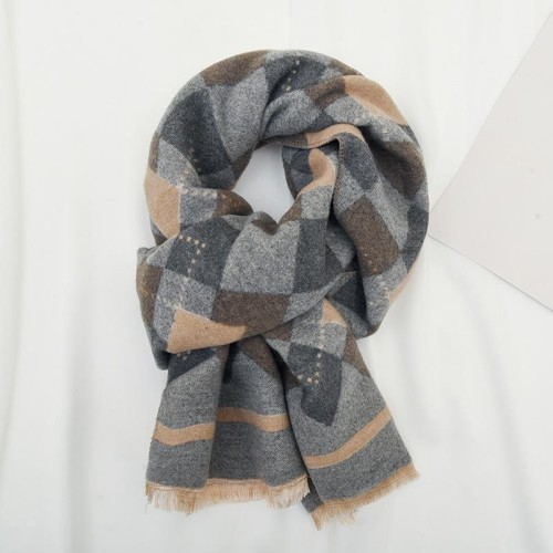 rhombus child scarf man woman Winter imitate sheep velvet warm thick wind Collar