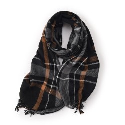  grid imitate sheep velvet tassel scarf woman Winter warm all-Purpose shawl tw..