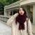 lady scarf Stripe grid shawl elegant Ladies wind Autumn and Winter scarf imitate sheep velvet