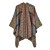 classic lady shawl four all-Purpose thick imitate sheep velvet slit grid wind