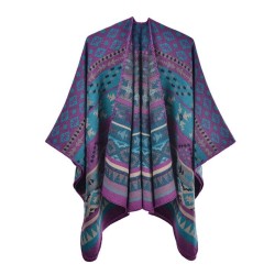 Autumn and Winter knitting slit big shawl Bohemia ethnic style warm