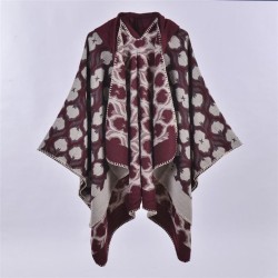 Autumn and Winter hooded slit lady shawl fashion color Stripe shawl