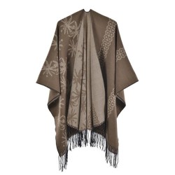 (130x150cm)( khaki)Autumn and Winter lady shawl Double surface tassel big thic..