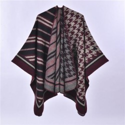 scarf shawl Autumn and Winter lady retro houndstooth thick Jacquard imitate sh