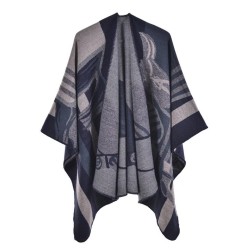 lady shawl occidental style fashion thick imitate sheep velvet slit style