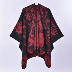 scarf shawl new Autumn and Winter lady retro elephant lotus pattern shawl Coat