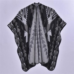 thick ethnic style woman shawl Autumn and Winter retro customs warm slit Coat