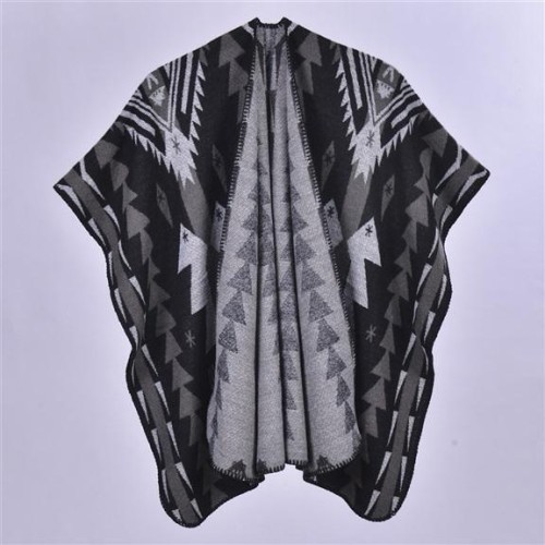 thick ethnic style woman shawl Autumn and Winter retro customs warm slit Coat