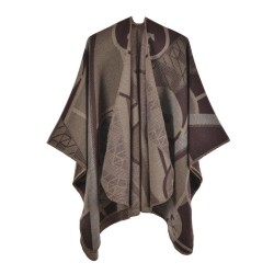 Autumn and Winter warm shawl occidental style lady thick imitate sheep velvet slit wind cardigan