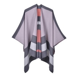 (130x150cm)( gray  pink)Double surface scarf shawl occidental style fashion St..