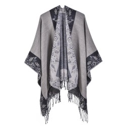 slit shawl occidental style Autumn and Winter imitate sheep velvet warm tassel..