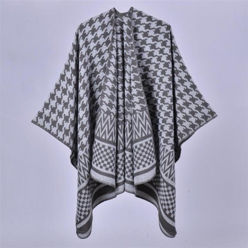 woman Autumn and Winter warm shawl occidental style classic houndstooth knitting scarf sh