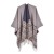 occidental style warm shawl lady spring slit tassel Stripe grid