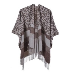 lady Winter scarf shawl occidental style fashion leopard tassel head imitate s..