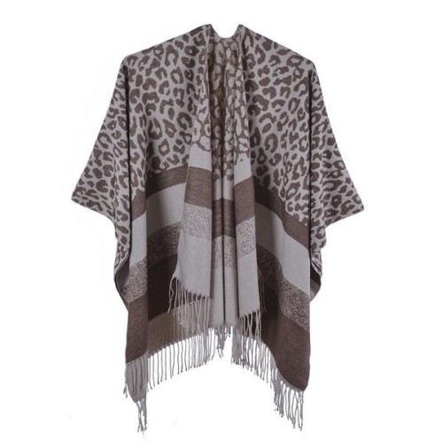lady Winter scarf shawl occidental style fashion leopard tassel head imitate sheep vel