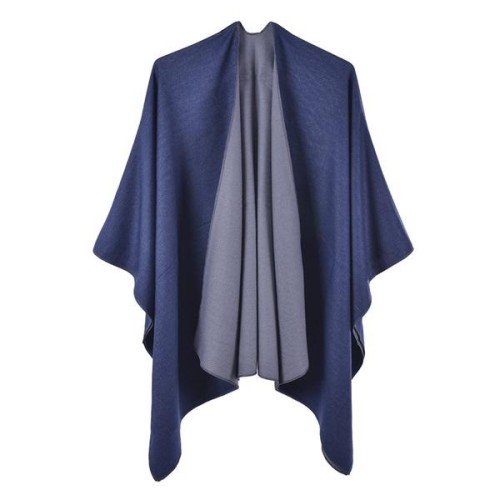 occidental style lady spring autumn warm fashion shawl Double surface imitate sheep velvet slit 