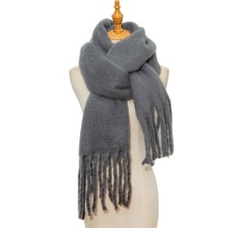 occidental style autumn Winter woman shawl long tassel color thick pure color ..